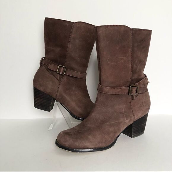 Lands End heeled leather boots - Picture 1 of 9